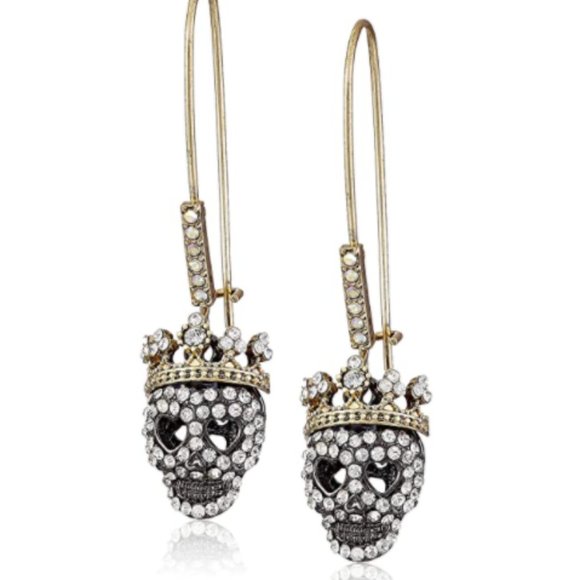 Betsey Johnson Jewelry - Betsey Johnson Dark Shadows Skull Earrings - NWT